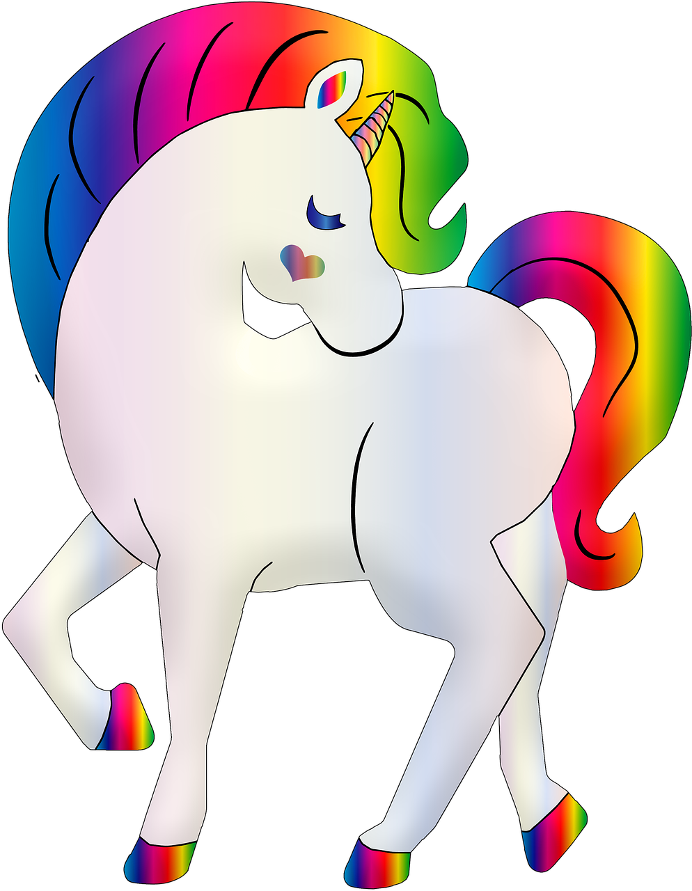 rainbow unicorn, unicorn, heart